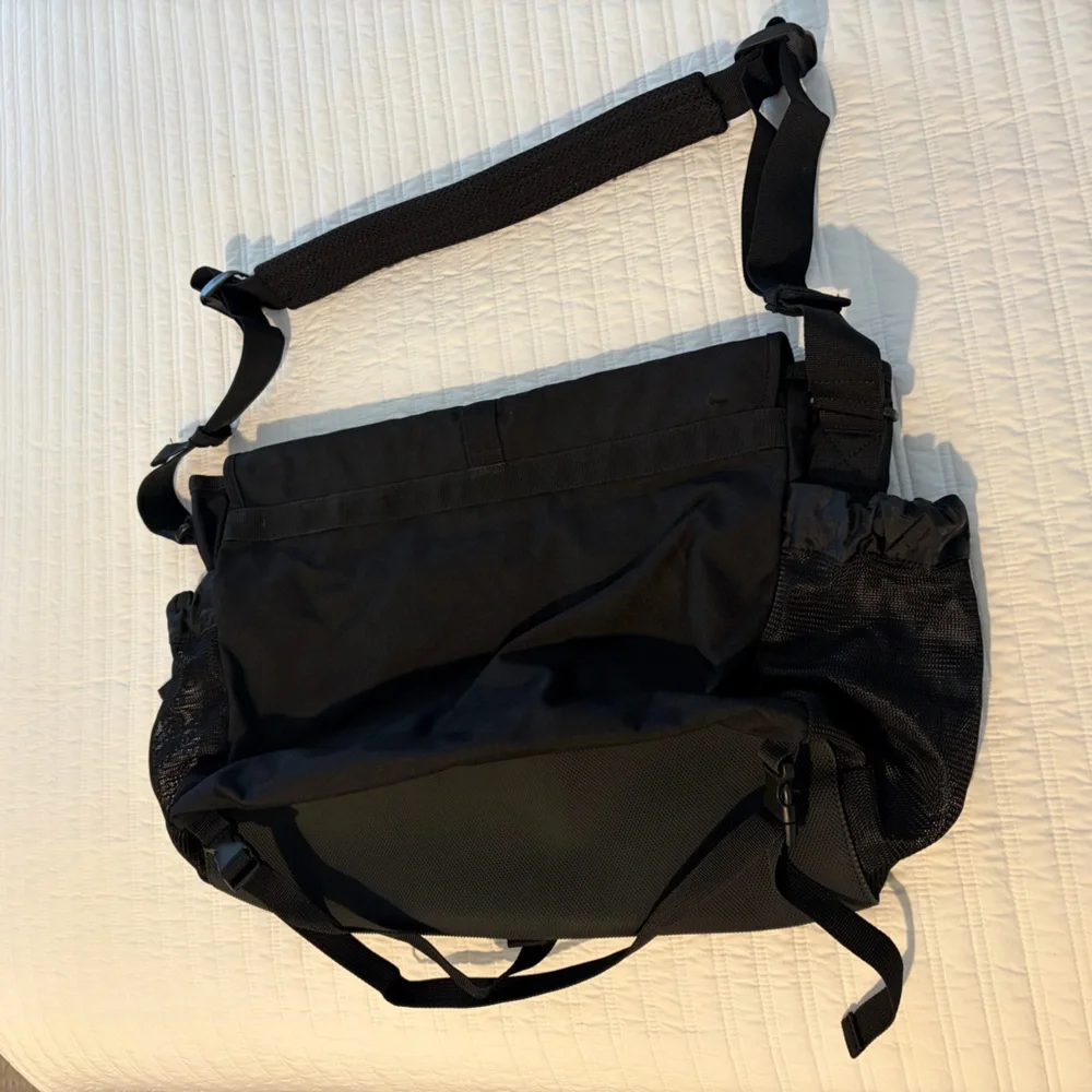 Black and Gray Messenger Bag for Men